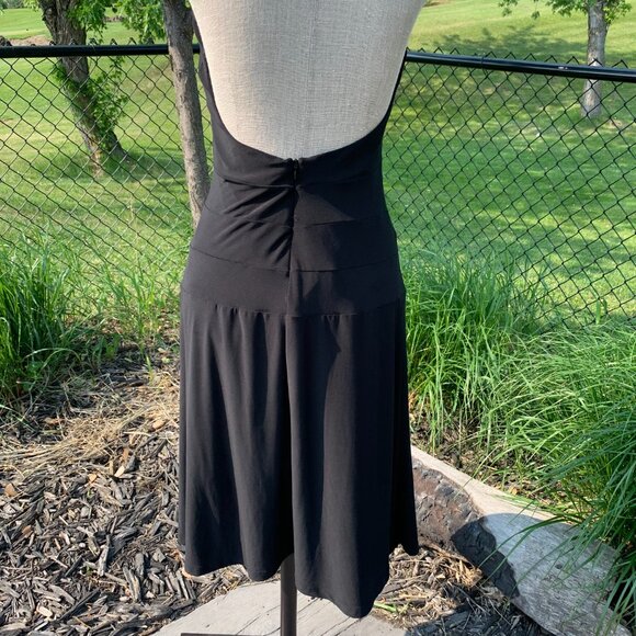 Vintage Y2K David Dixon Stretch Jersey Knit Halter Bodycon Fit & Flare Dress - Picture 7 of 15